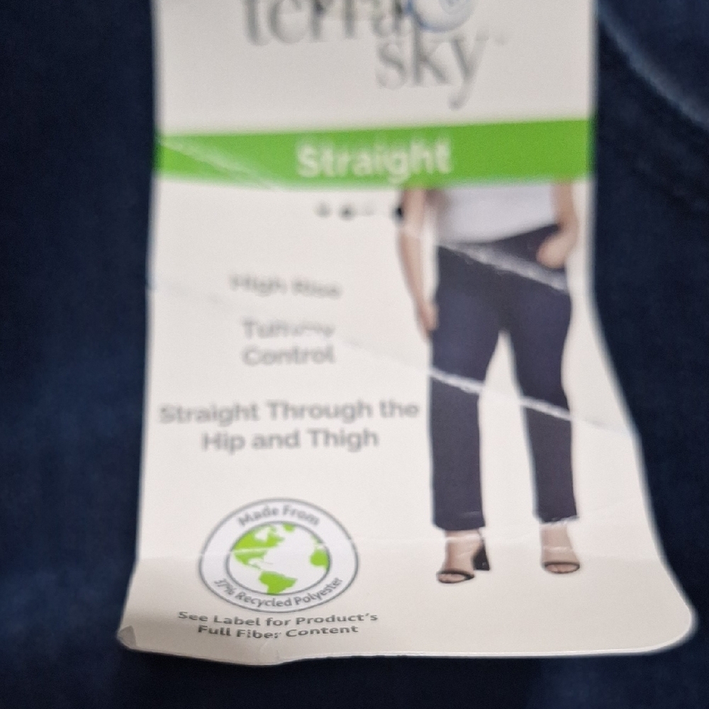 Terra & Sky Straight Leg Jeans - Dark Blue